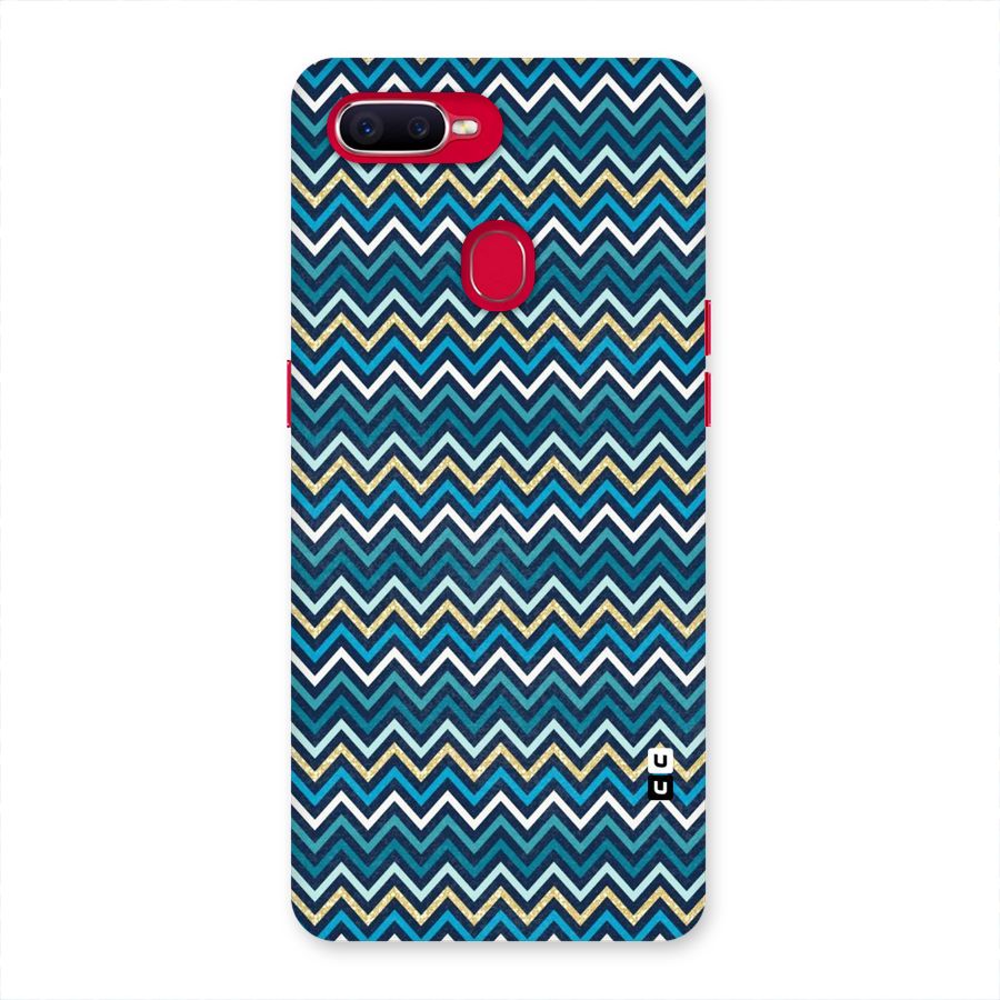 Blue Shades Chevron Pattern Back Case for Oppo F9 Pro