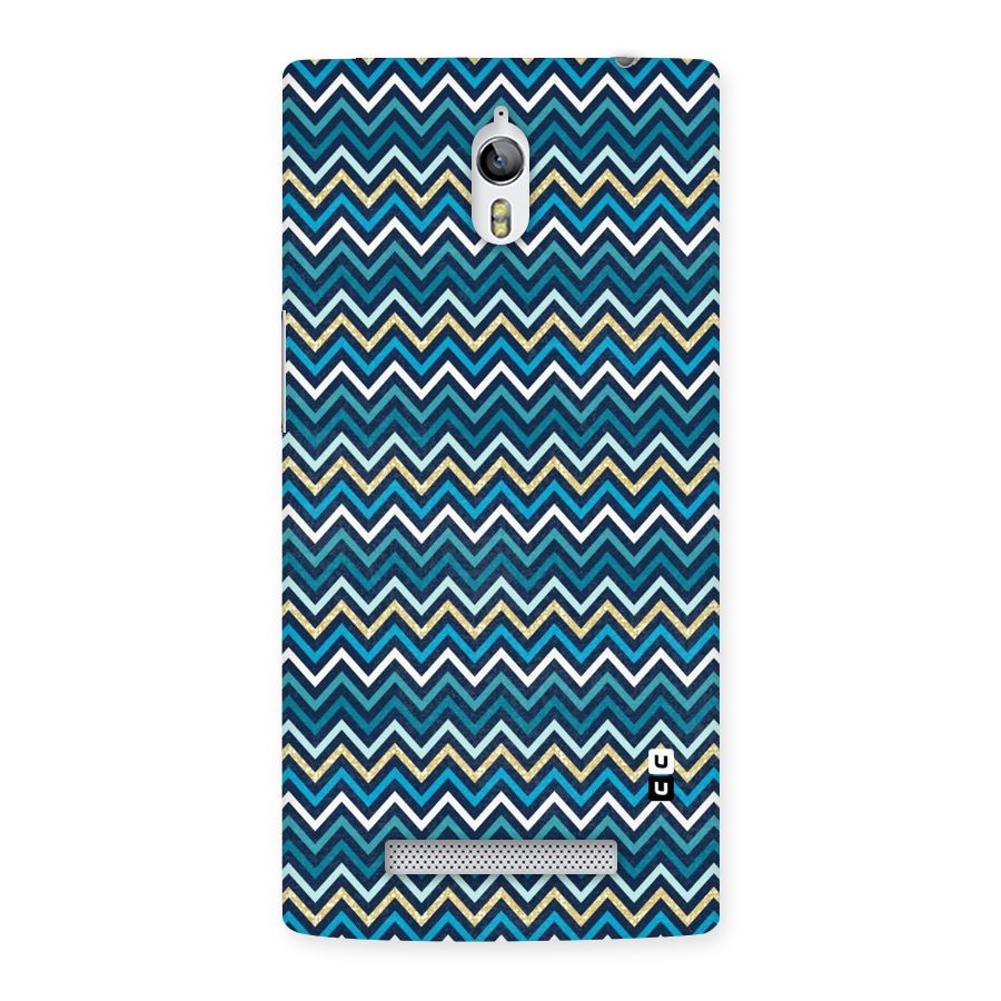 Blue Shades Chevron Pattern Back Case for Oppo Find 7