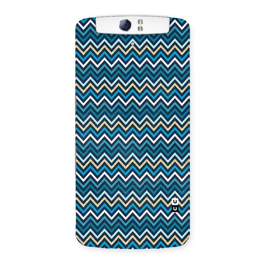 Blue Shades Chevron Pattern Back Case for Oppo N1