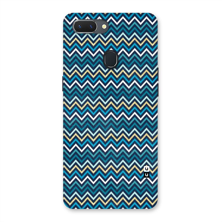 Blue Shades Chevron Pattern Back Case for Oppo Realme 2