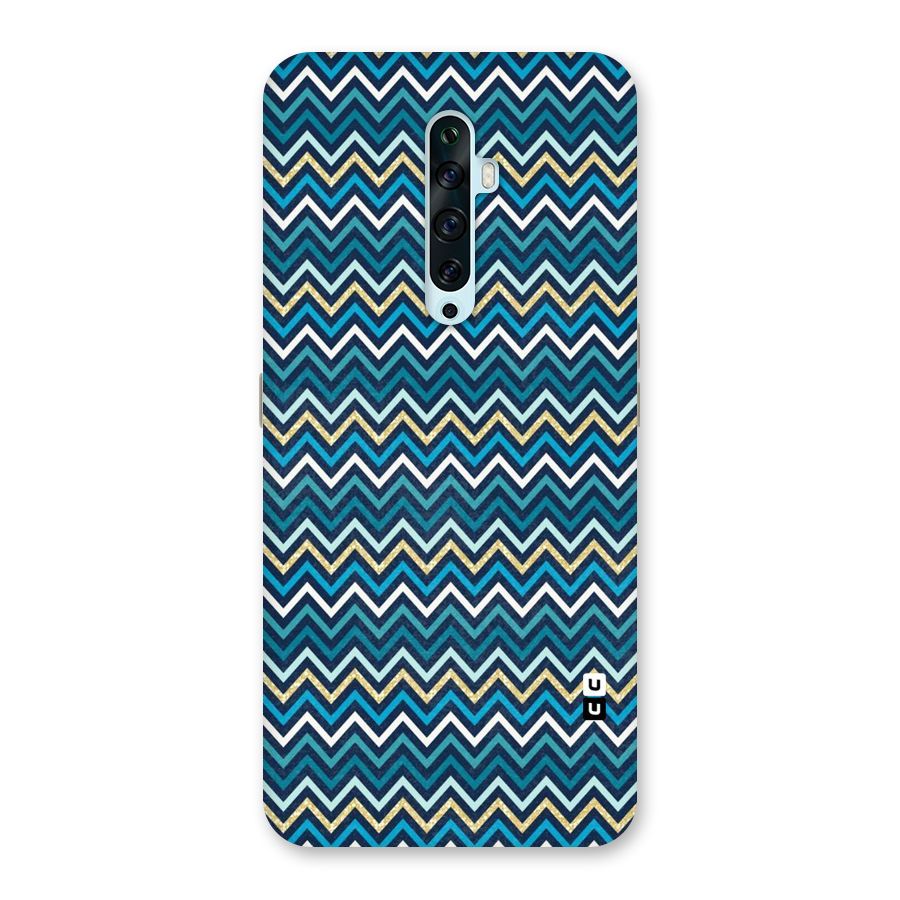 Blue Shades Chevron Pattern Back Case for Oppo Reno2 F