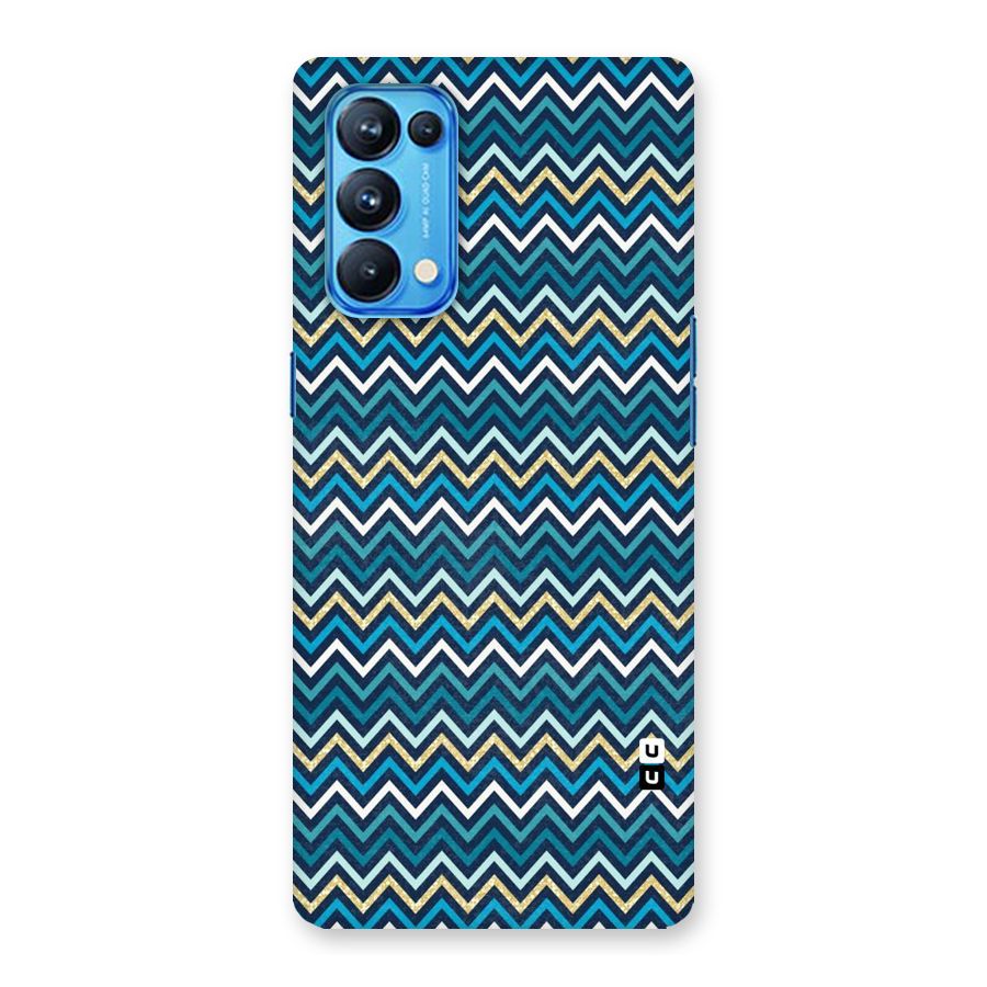 Blue Shades Chevron Pattern Back Case for Oppo Reno5 Pro 5G
