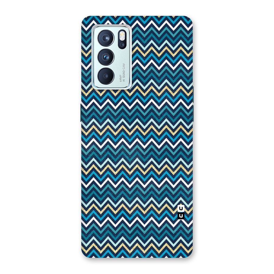 Blue Shades Chevron Pattern Back Case for Oppo Reno6 Pro 5G