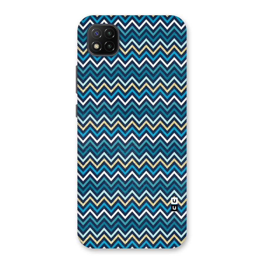 Blue Shades Chevron Pattern Back Case for Poco C3