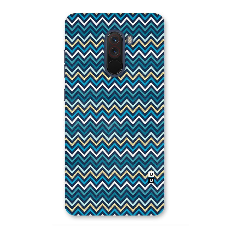 Blue Shades Chevron Pattern Back Case for Poco F1