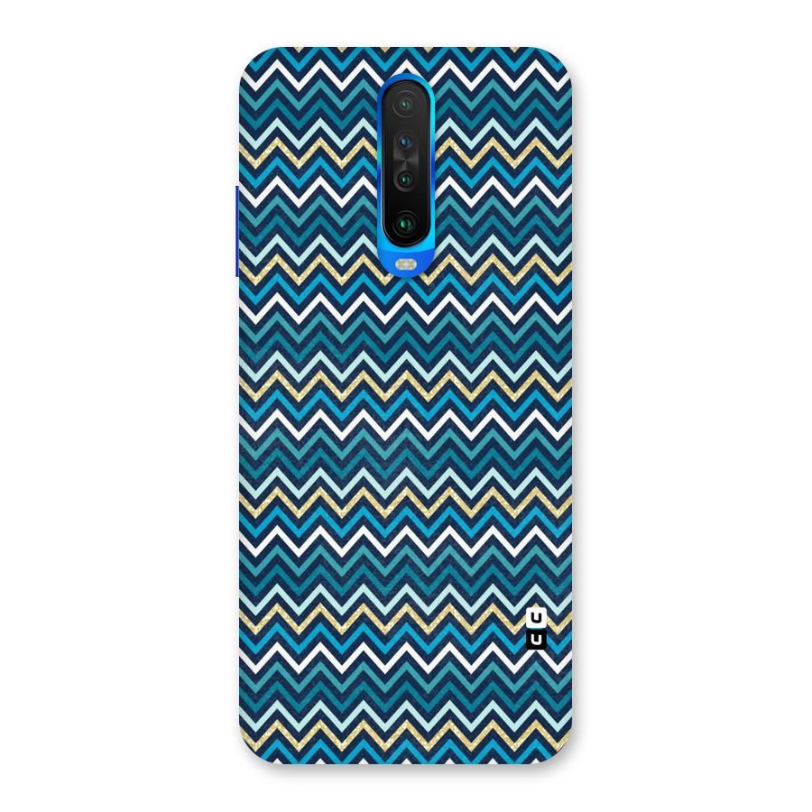 Blue Shades Chevron Pattern Back Case for Poco X2