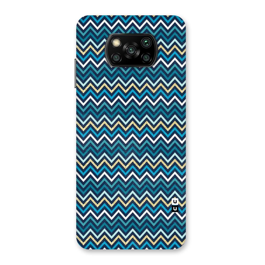 Blue Shades Chevron Pattern Back Case for Poco X3