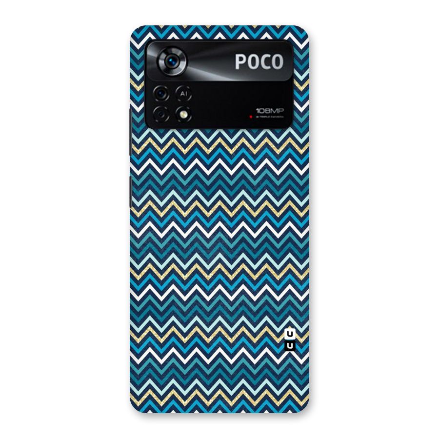 Blue Shades Chevron Pattern Back Case for Poco X4 Pro 5G