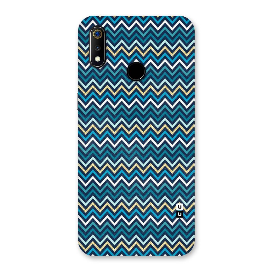 Blue Shades Chevron Pattern Back Case for Realme 3
