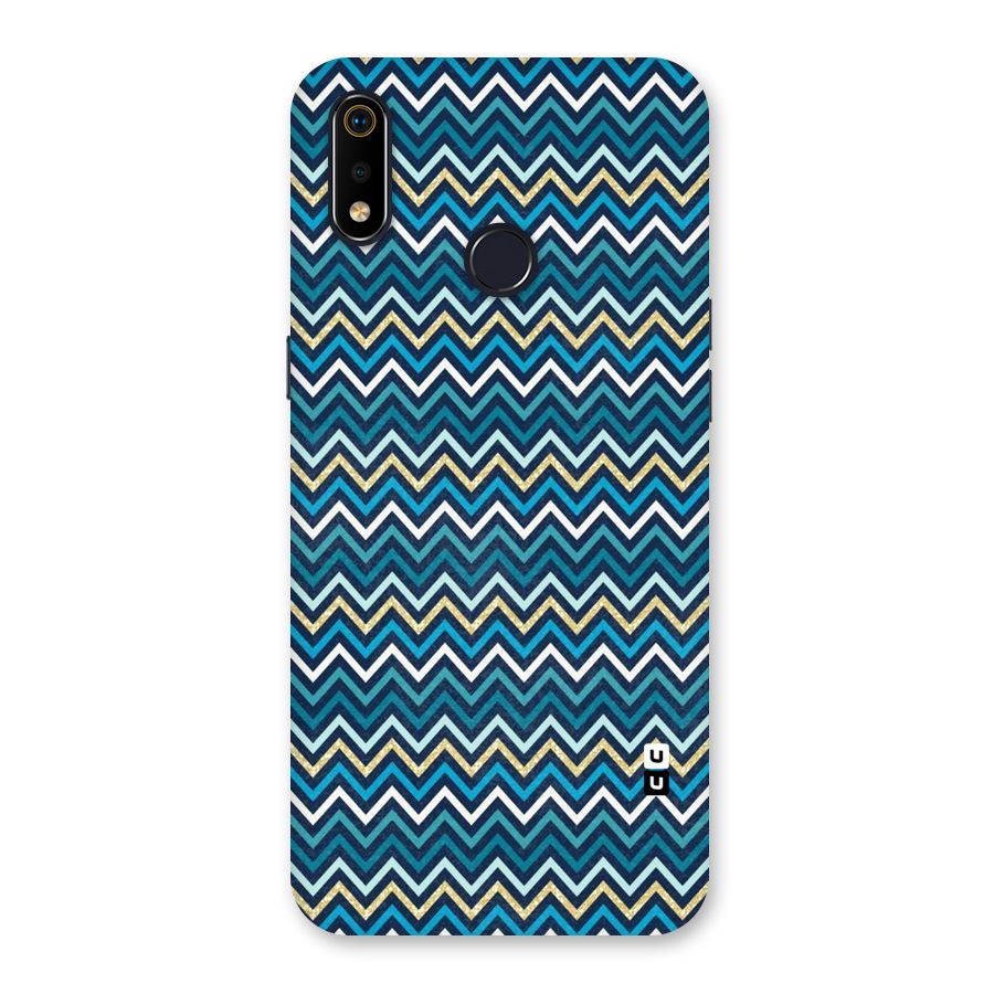Blue Shades Chevron Pattern Back Case for Realme 3i