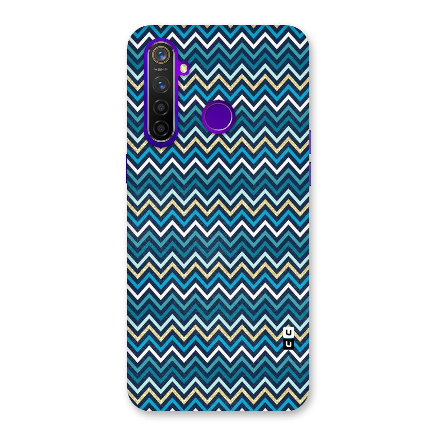 Blue Shades Chevron Pattern Back Case for Realme 5 Pro