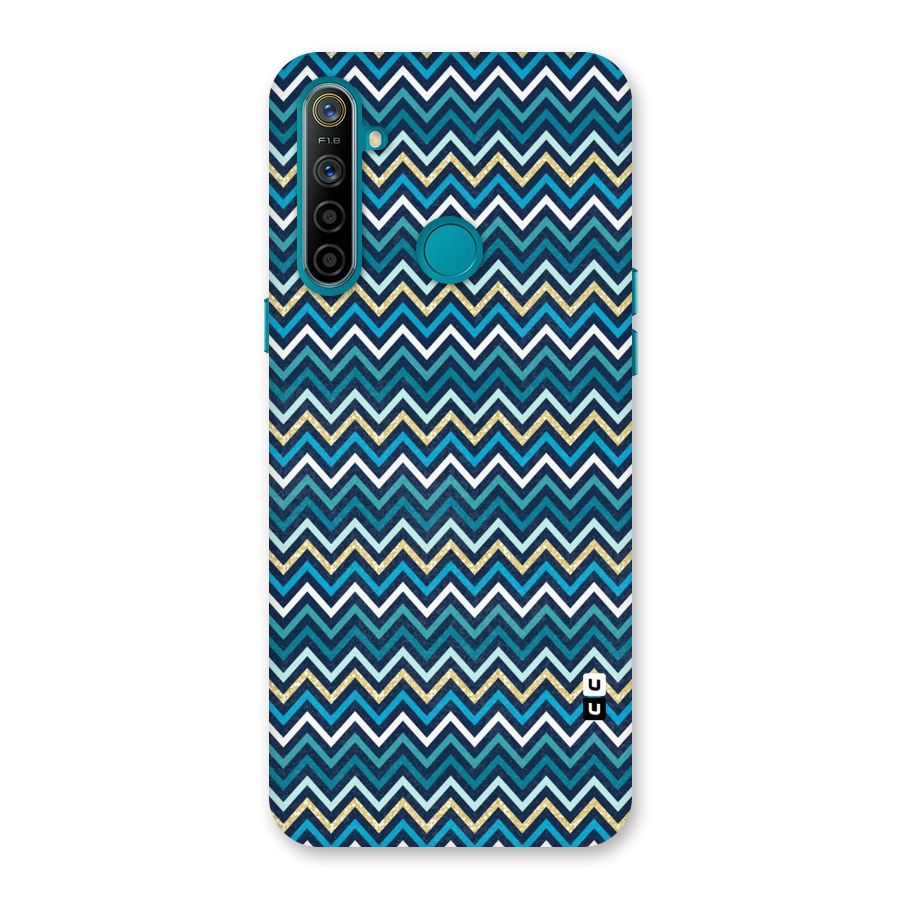 Blue Shades Chevron Pattern Back Case for Realme 5i