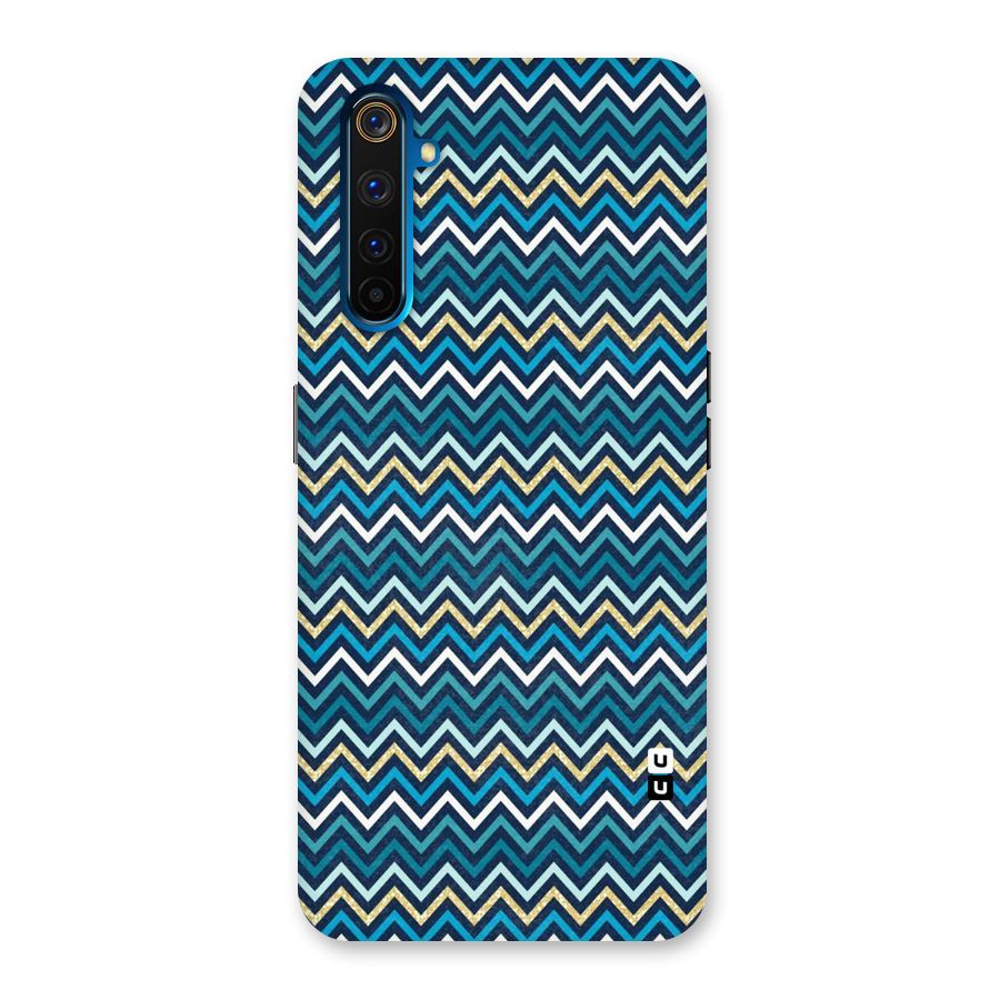 Blue Shades Chevron Pattern Back Case for Realme 6 Pro