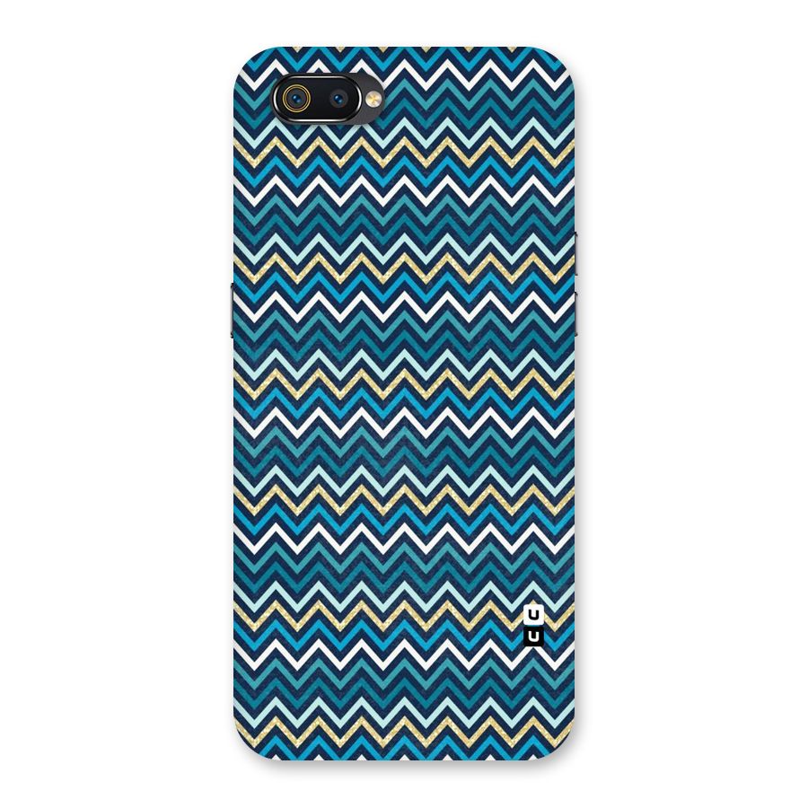 Blue Shades Chevron Pattern Back Case for Realme C2