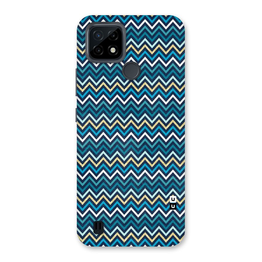 Blue Shades Chevron Pattern Back Case for Realme C21