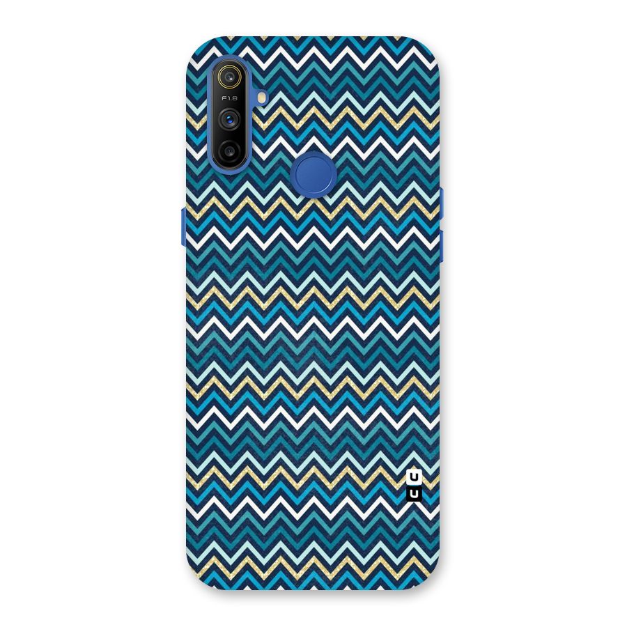 Blue Shades Chevron Pattern Back Case for Realme Narzo 10A
