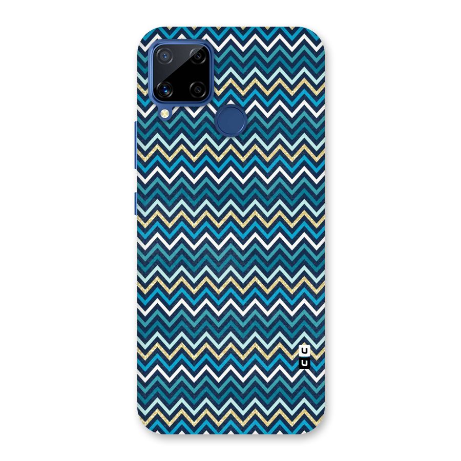Blue Shades Chevron Pattern Back Case for Realme Narzo 30A