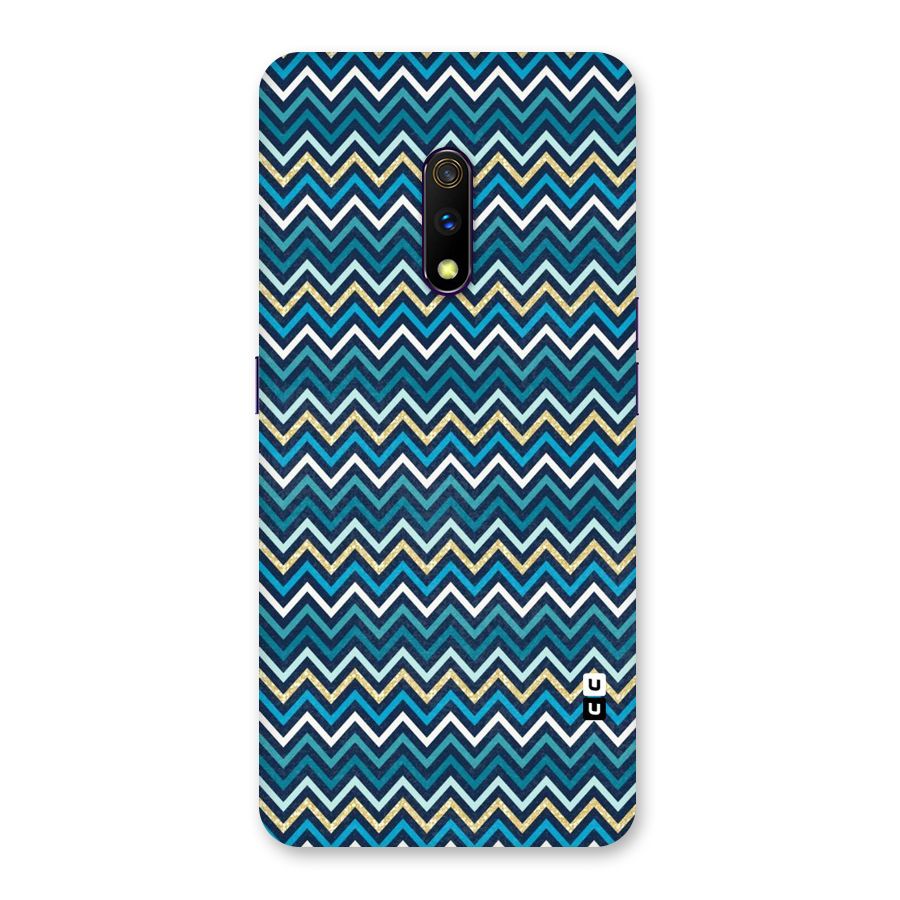 Blue Shades Chevron Pattern Back Case for Realme X