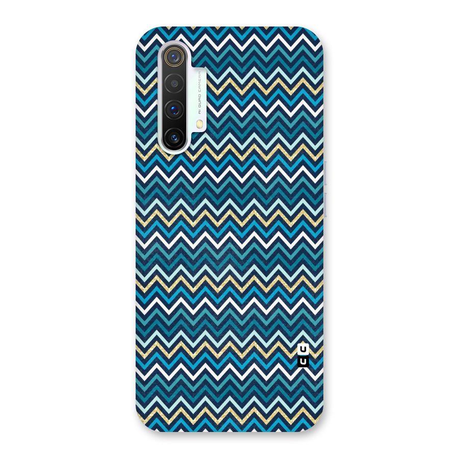 Blue Shades Chevron Pattern Back Case for Realme X3 SuperZoom