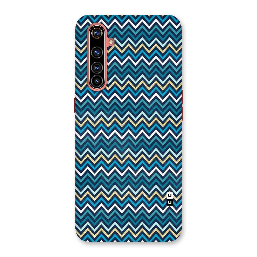 Blue Shades Chevron Pattern Back Case for Realme X50 Pro