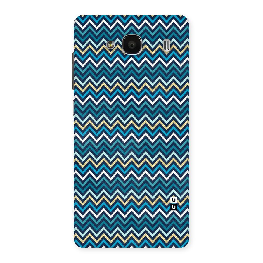 Blue Shades Chevron Pattern Back Case for Redmi 2