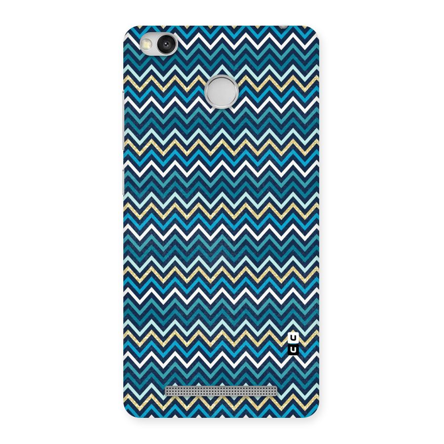 Blue Shades Chevron Pattern Back Case for Redmi 3S Prime