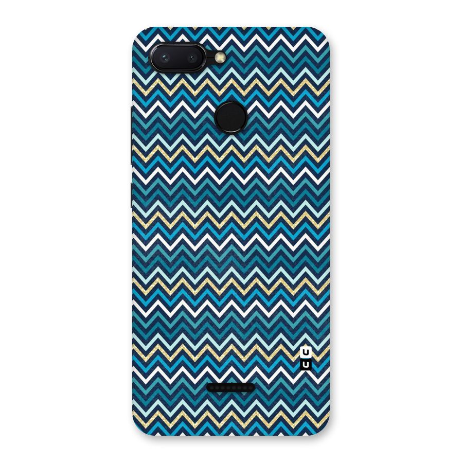 Blue Shades Chevron Pattern Back Case for Redmi 6