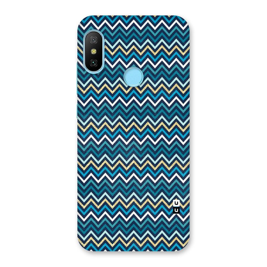 Blue Shades Chevron Pattern Back Case for Redmi 6 Pro