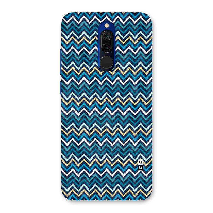Blue Shades Chevron Pattern Back Case for Redmi 8