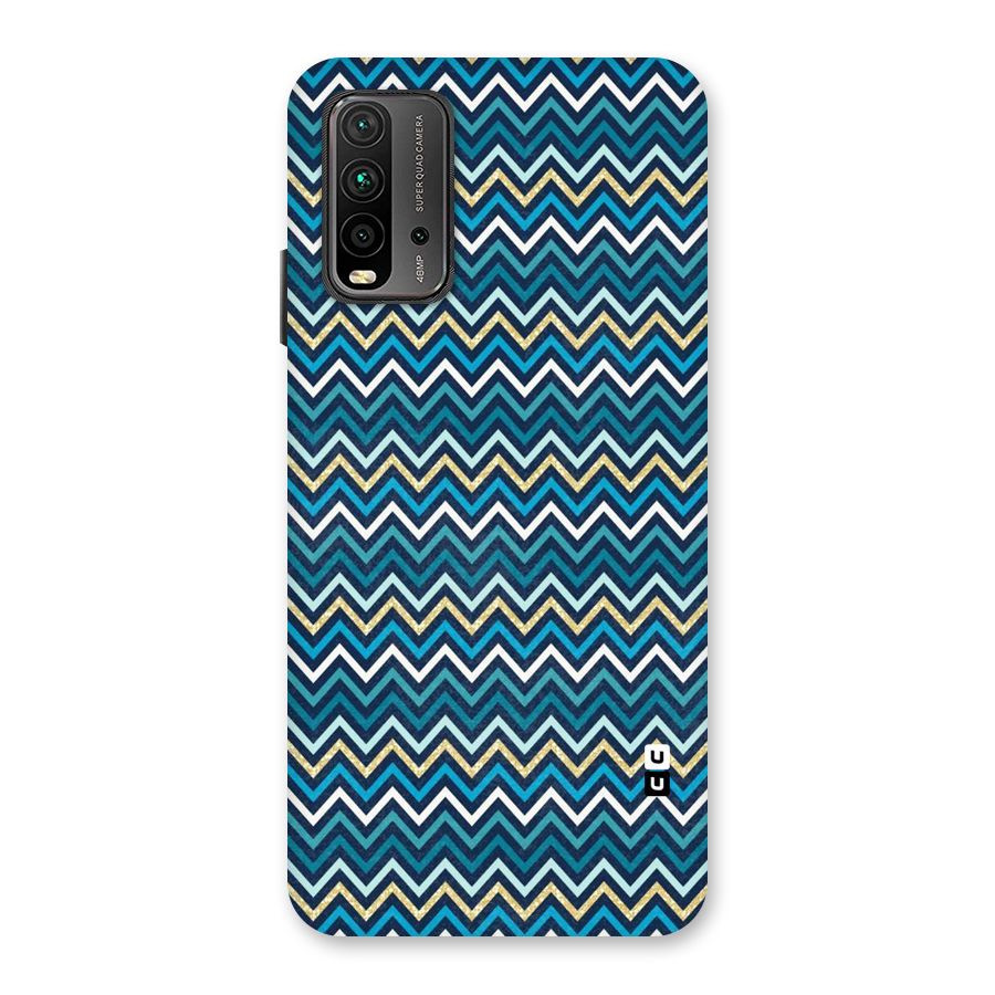 Blue Shades Chevron Pattern Back Case for Redmi 9 Power