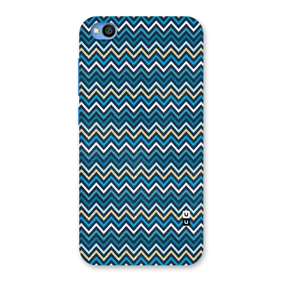 Blue Shades Chevron Pattern Back Case for Redmi Go
