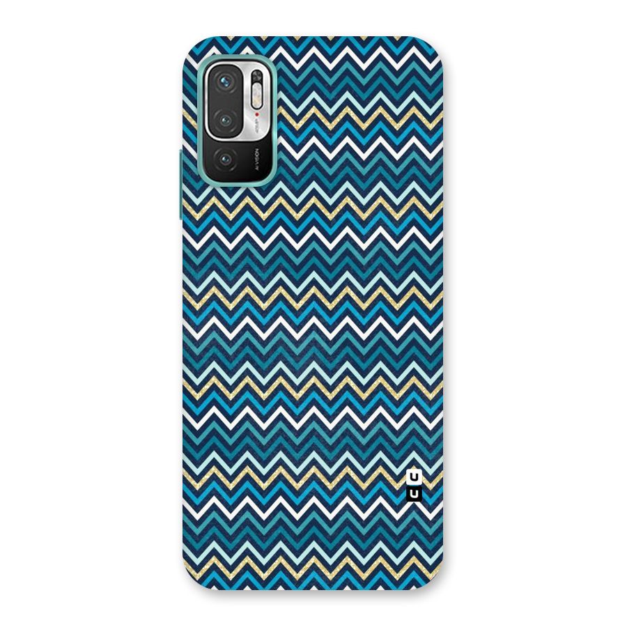 Blue Shades Chevron Pattern Back Case for Redmi Note 10T 5G