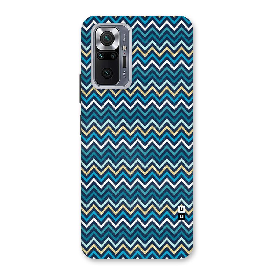 Blue Shades Chevron Pattern Back Case for Redmi Note 10 Pro