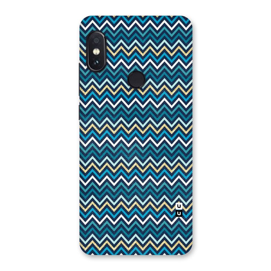 Blue Shades Chevron Pattern Back Case for Redmi Note 5 Pro