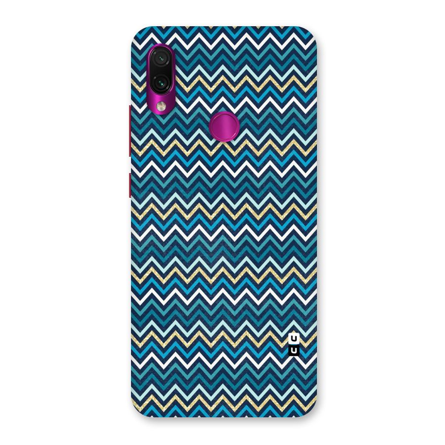 Blue Shades Chevron Pattern Back Case for Redmi Note 7 Pro