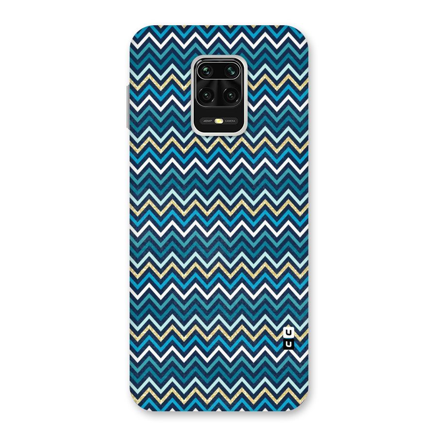 Blue Shades Chevron Pattern Back Case for Redmi Note 9 Pro