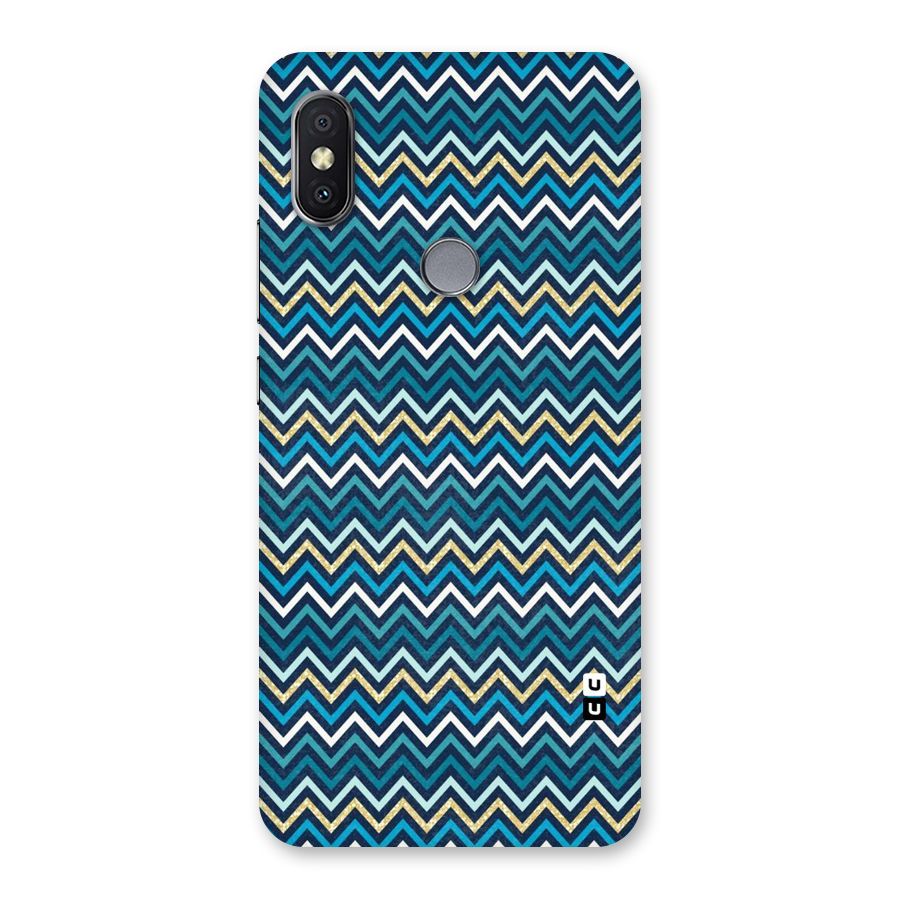Blue Shades Chevron Pattern Back Case for Redmi Y2