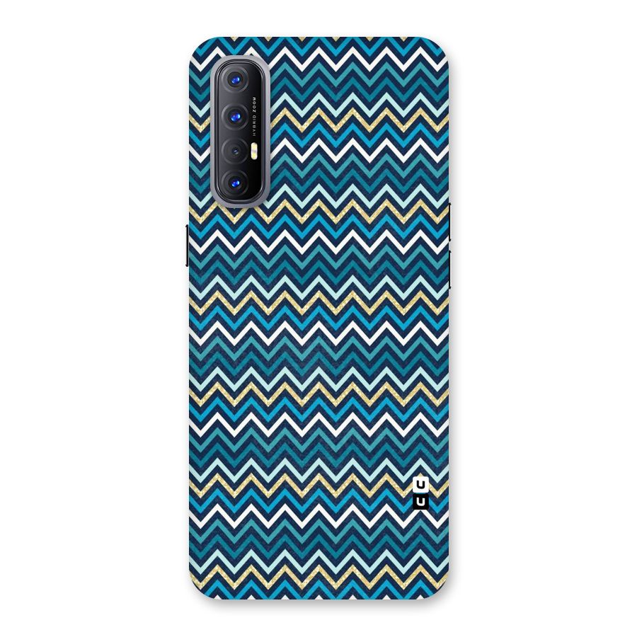 Blue Shades Chevron Pattern Back Case for Reno3 Pro