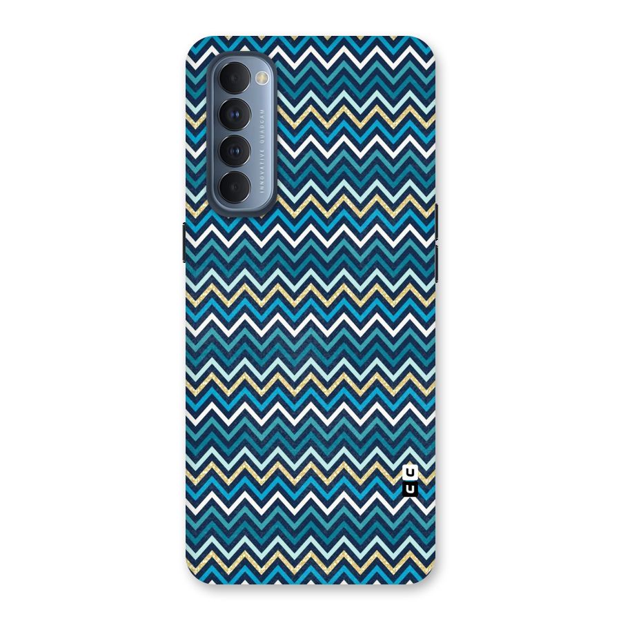 Blue Shades Chevron Pattern Back Case for Reno4 Pro