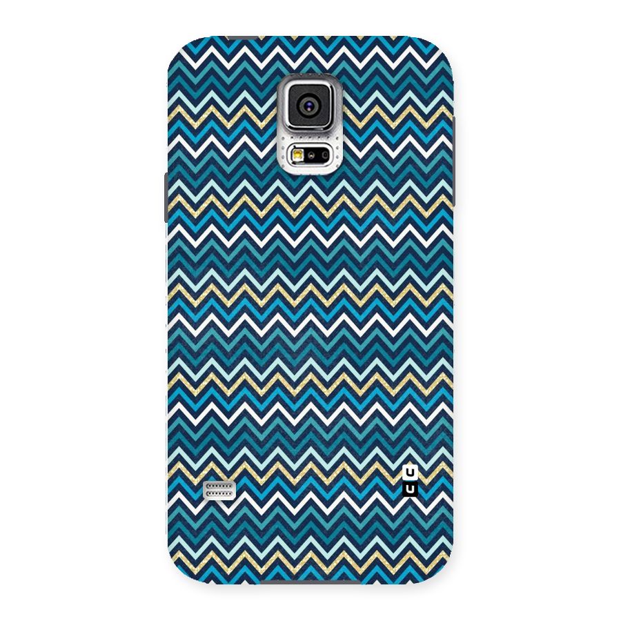 Blue Shades Chevron Pattern Back Case for Samsung Galaxy S5