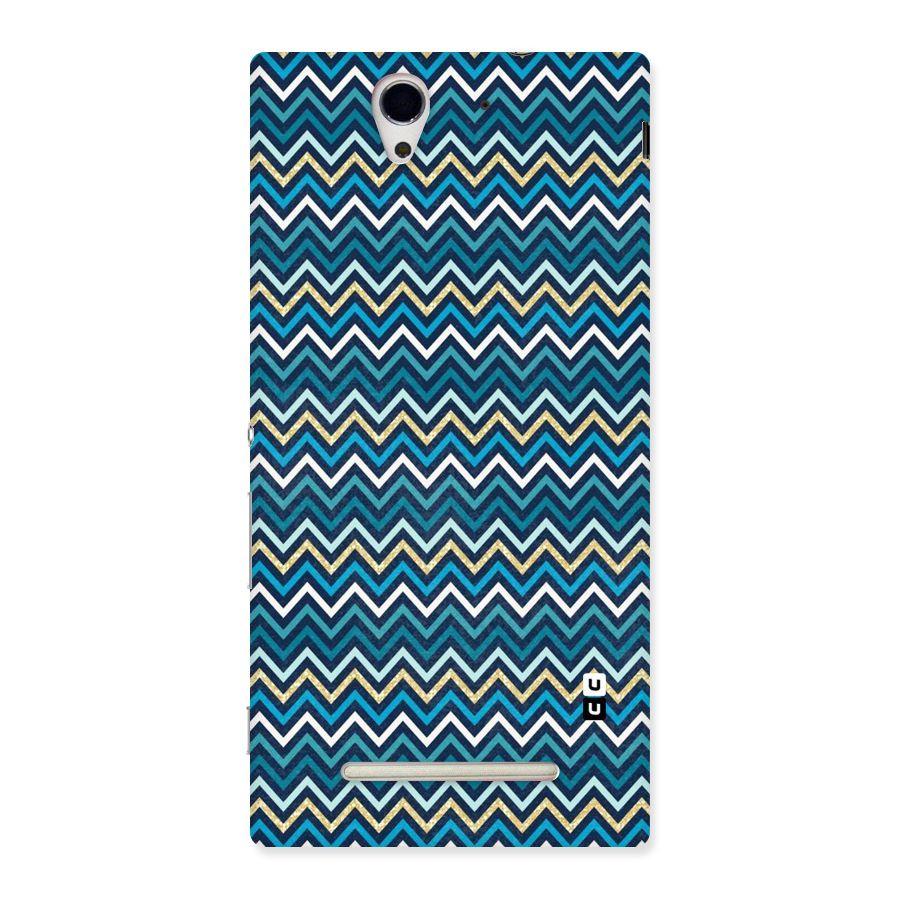 Blue Shades Chevron Pattern Back Case for Sony Xperia C3