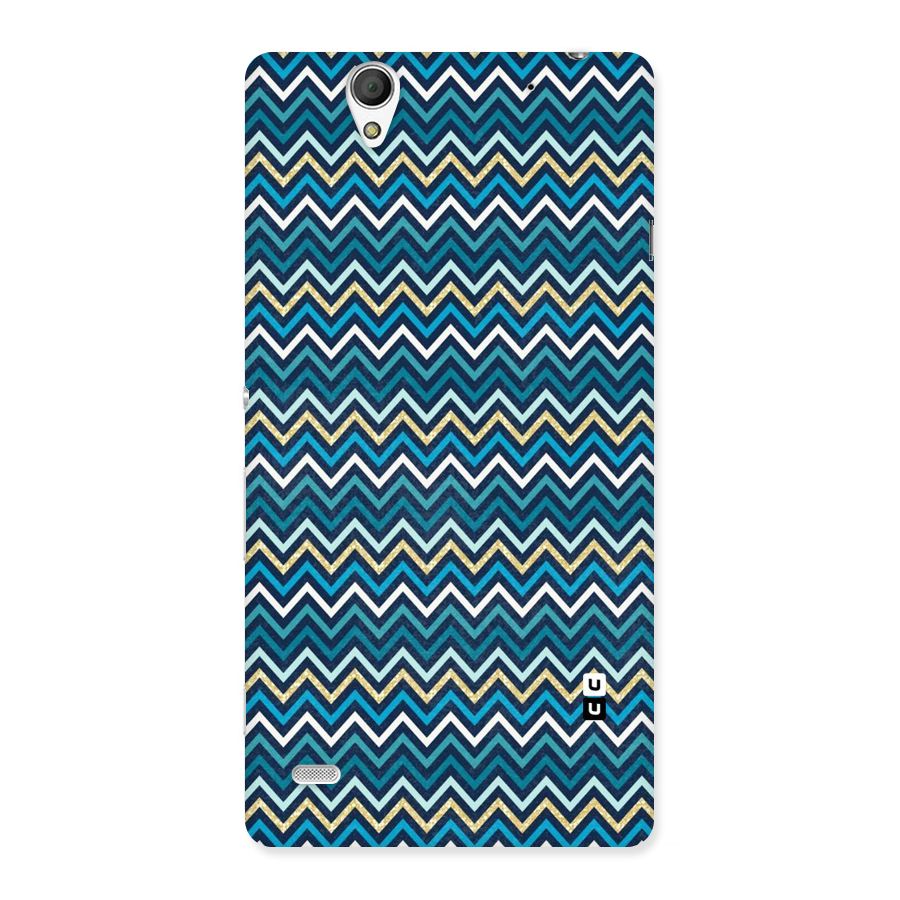 Blue Shades Chevron Pattern Back Case for Sony Xperia C4