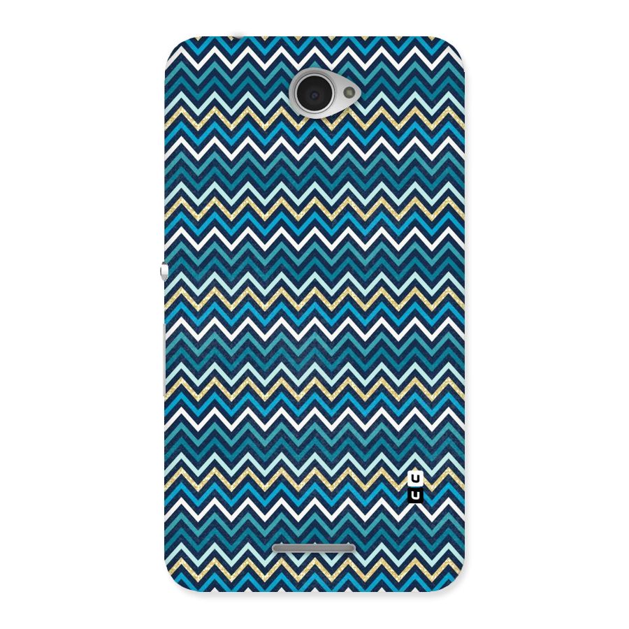 Blue Shades Chevron Pattern Back Case for Sony Xperia E4