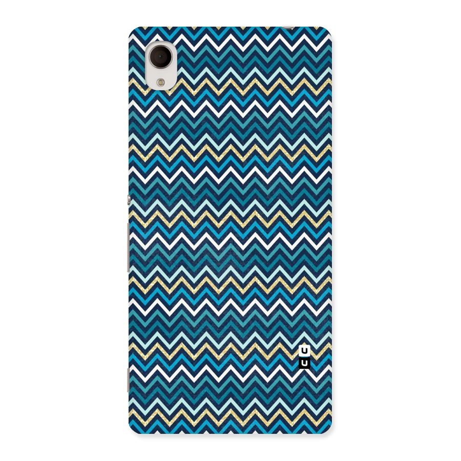 Blue Shades Chevron Pattern Back Case for Sony Xperia M4