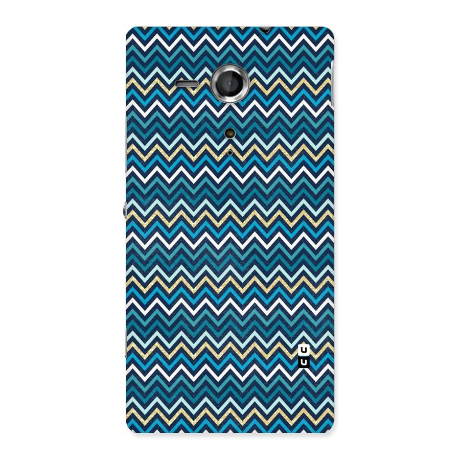 Blue Shades Chevron Pattern Back Case for Sony Xperia SP