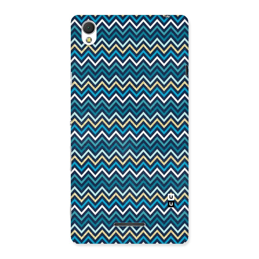 Blue Shades Chevron Pattern Back Case for Sony Xperia T3