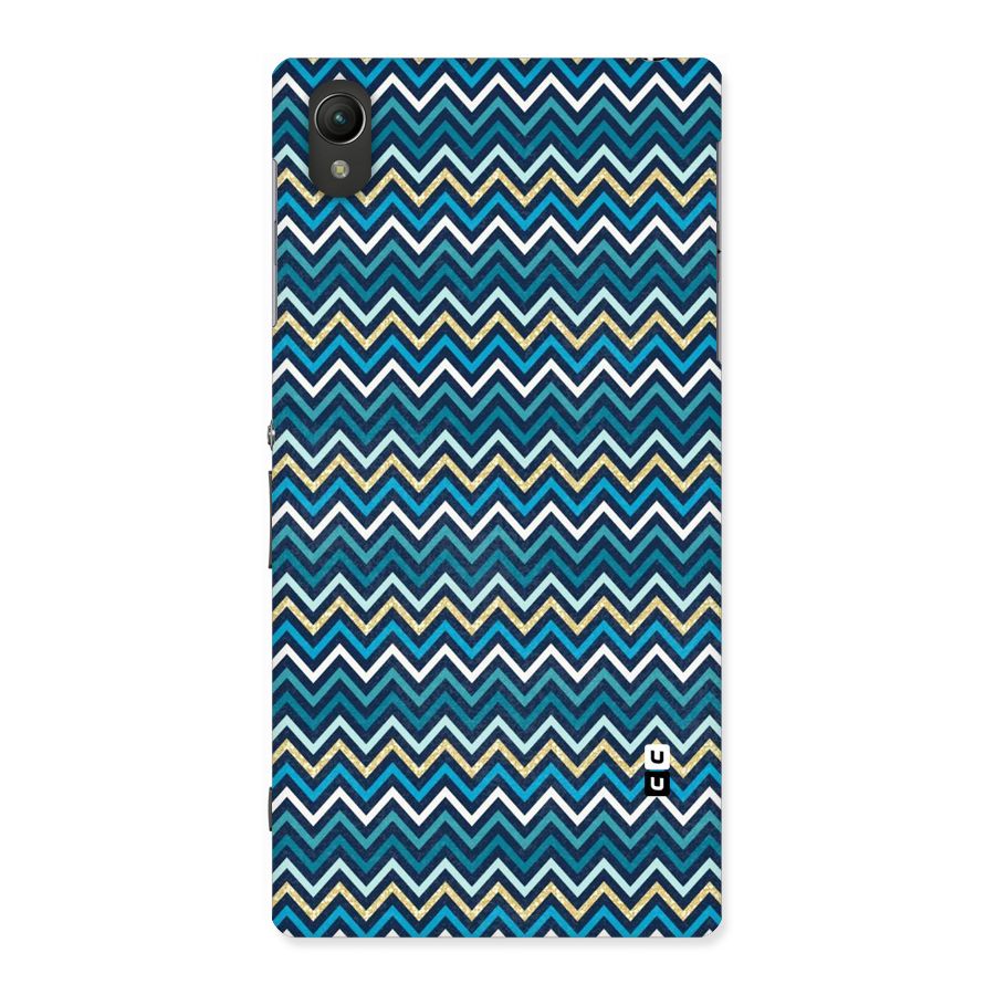 Blue Shades Chevron Pattern Back Case for Sony Xperia Z1