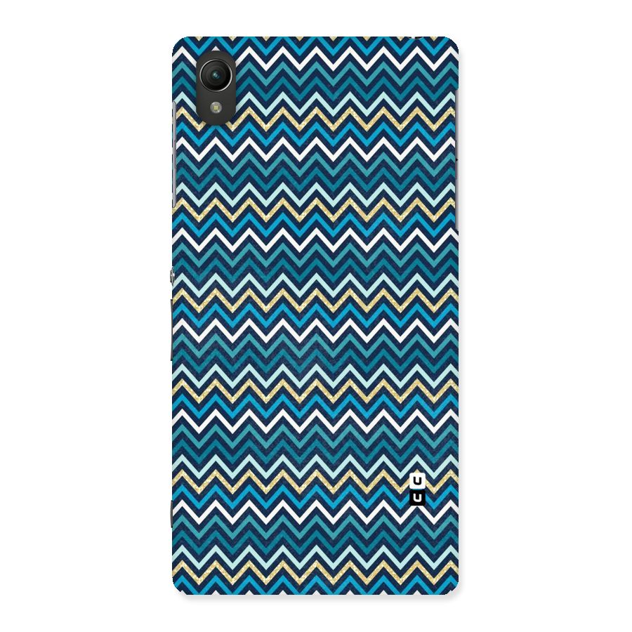 Blue Shades Chevron Pattern Back Case for Sony Xperia Z2