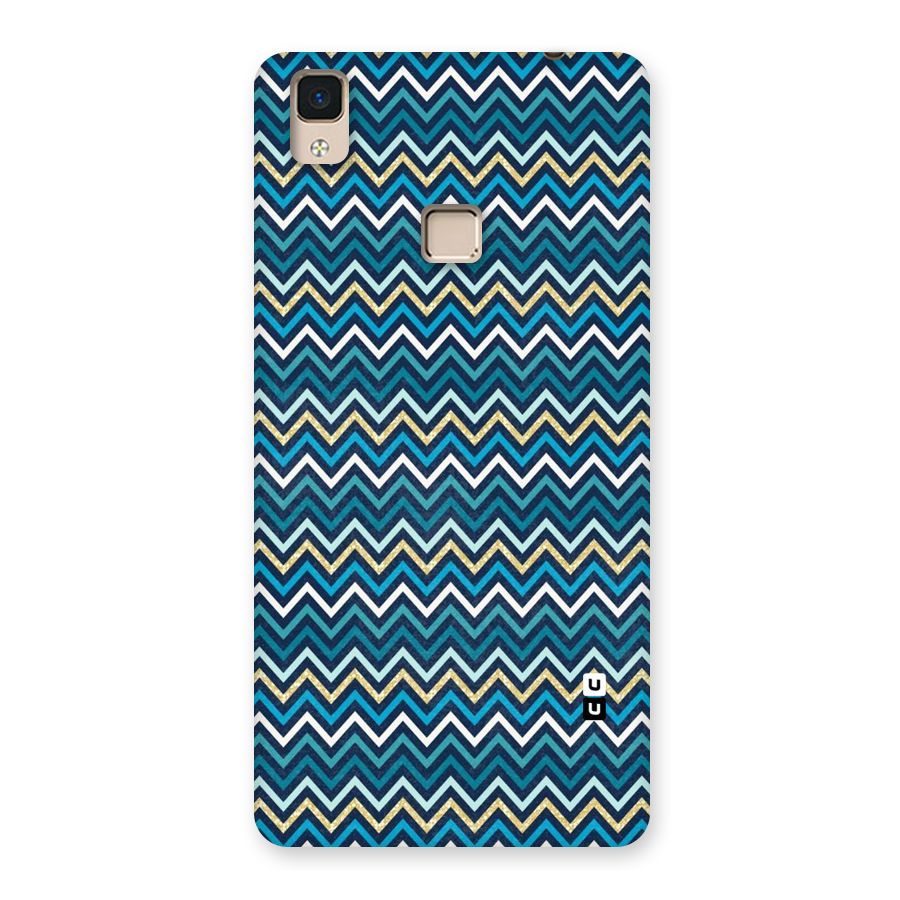 Blue Shades Chevron Pattern Back Case for V3 Max
