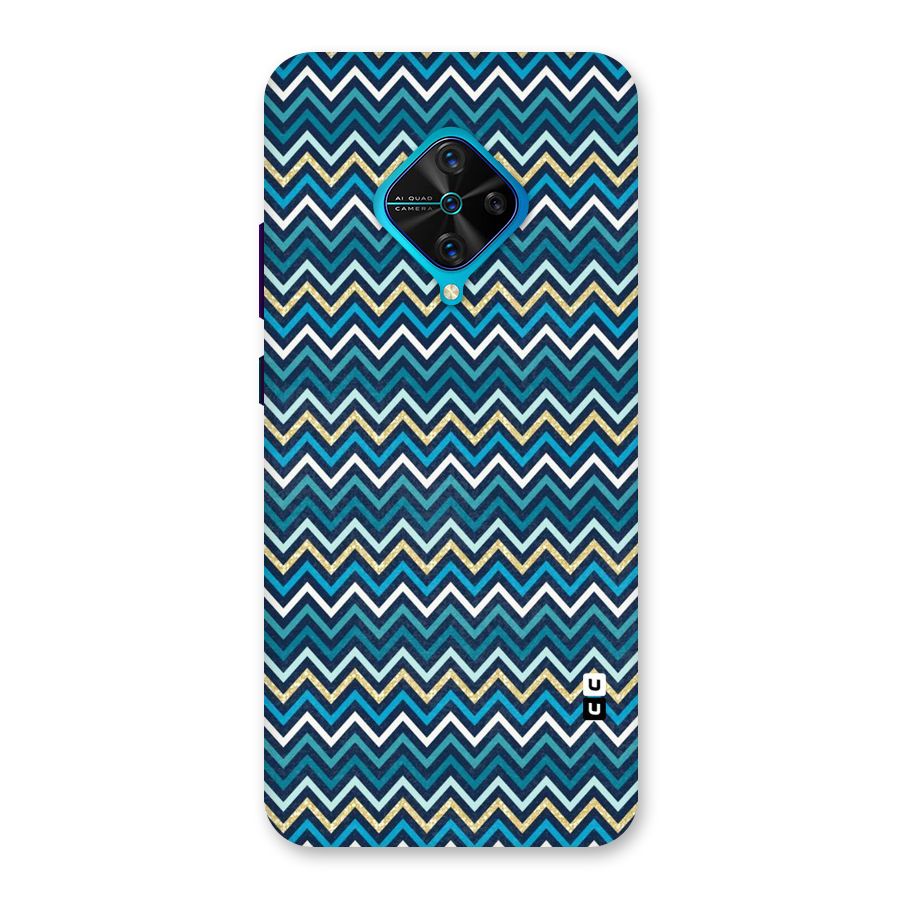 Blue Shades Chevron Pattern Back Case for Vivo S1 Pro